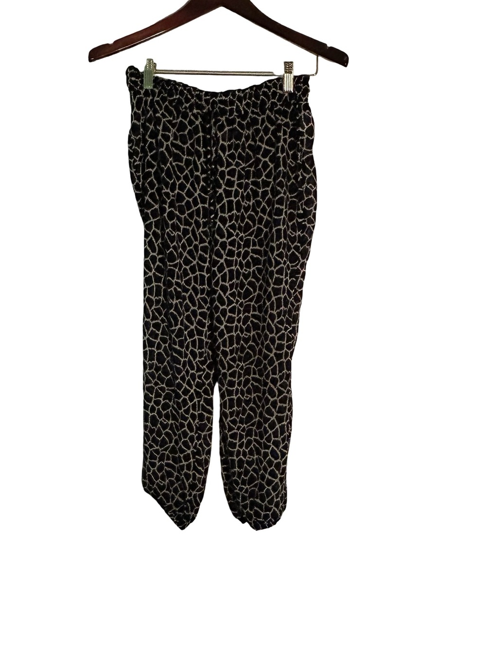 Victoria's Secret Black and cream Animal Print Waistband Top